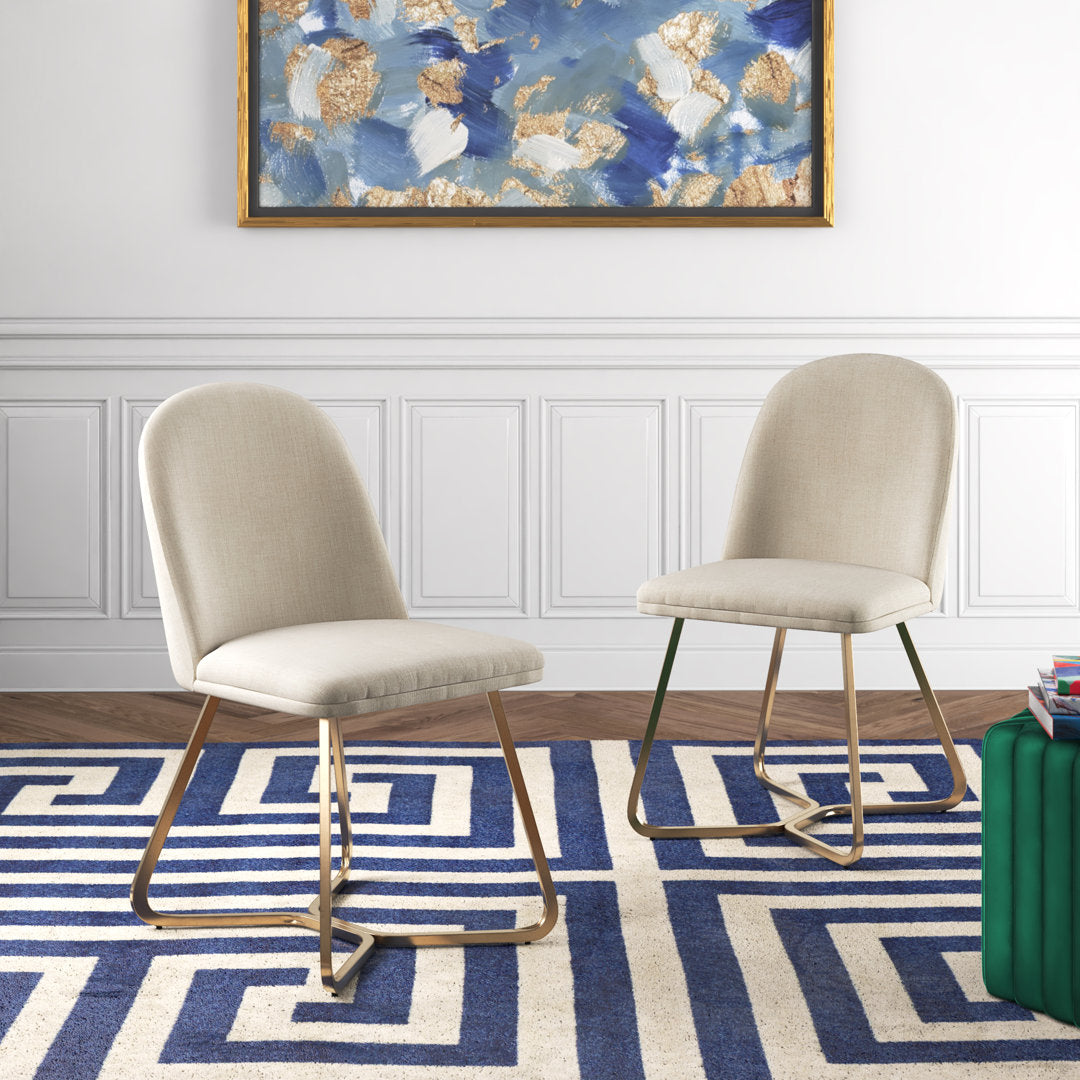Ainhoa Linen Upholstered Side Chair (Set of 2) Etta Avenue™ Upholstery Color: Beige