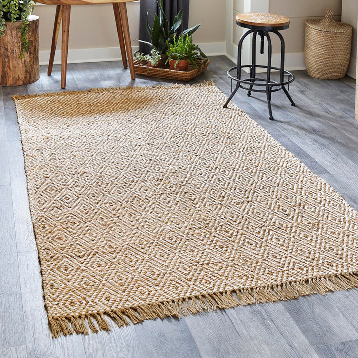 Geometric Handmade Braided Natural Rug Dakota Fields Rug Size: Rectangle 7'1" x 10'