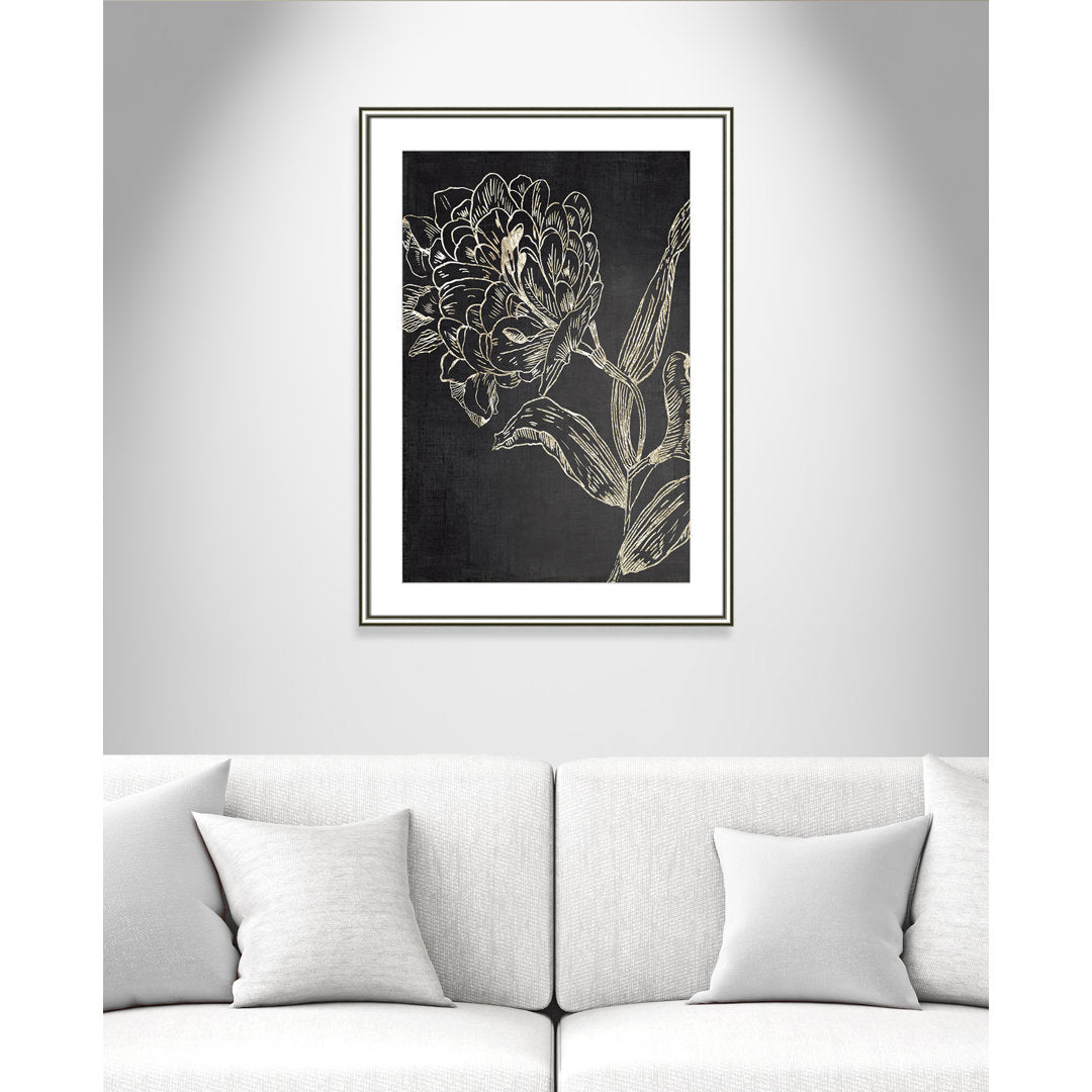 Golden Flower Folklore II by Asia Jensen - Picture Frame Graphic Art Joss & Main Size: 36.75" H x 26.75" W  Format: Silver Framed
