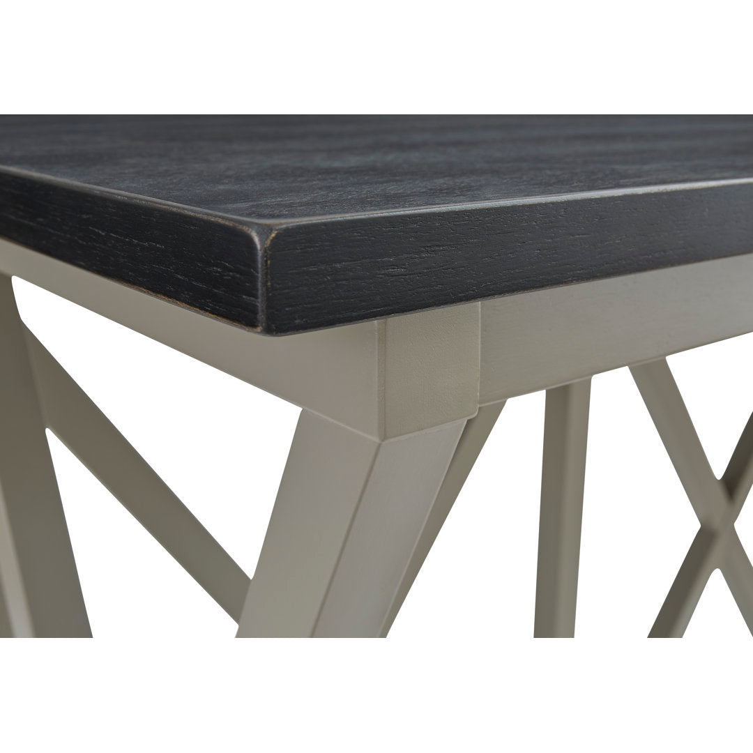 Montevious Counter Height Folding Double Pedestal Dining Table Gracie Oaks Table Top Color: Black Top/Gray Base