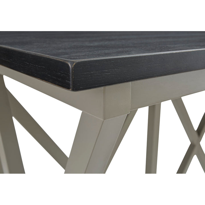 Montevious Counter Height Folding Double Pedestal Dining Table Gracie Oaks Table Top Color: Black Top/Gray Base