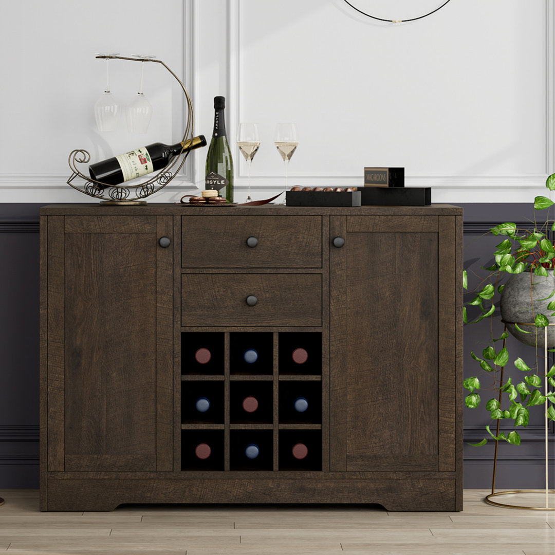 Aviva Bar Cabinet with Wine Storage Laurel Foundry Modern Farmhouse® Color: Dark Brown