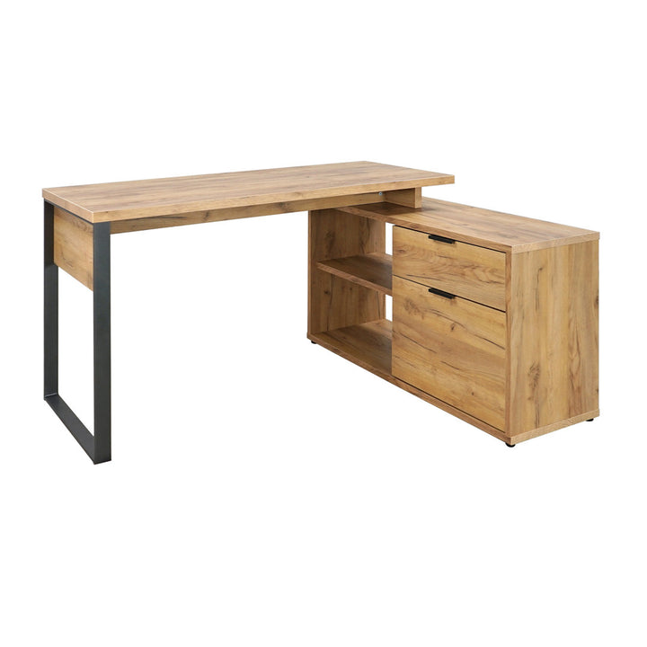 Bakri 59.05'' W L-Shaped Writing Desk Millwood Pines