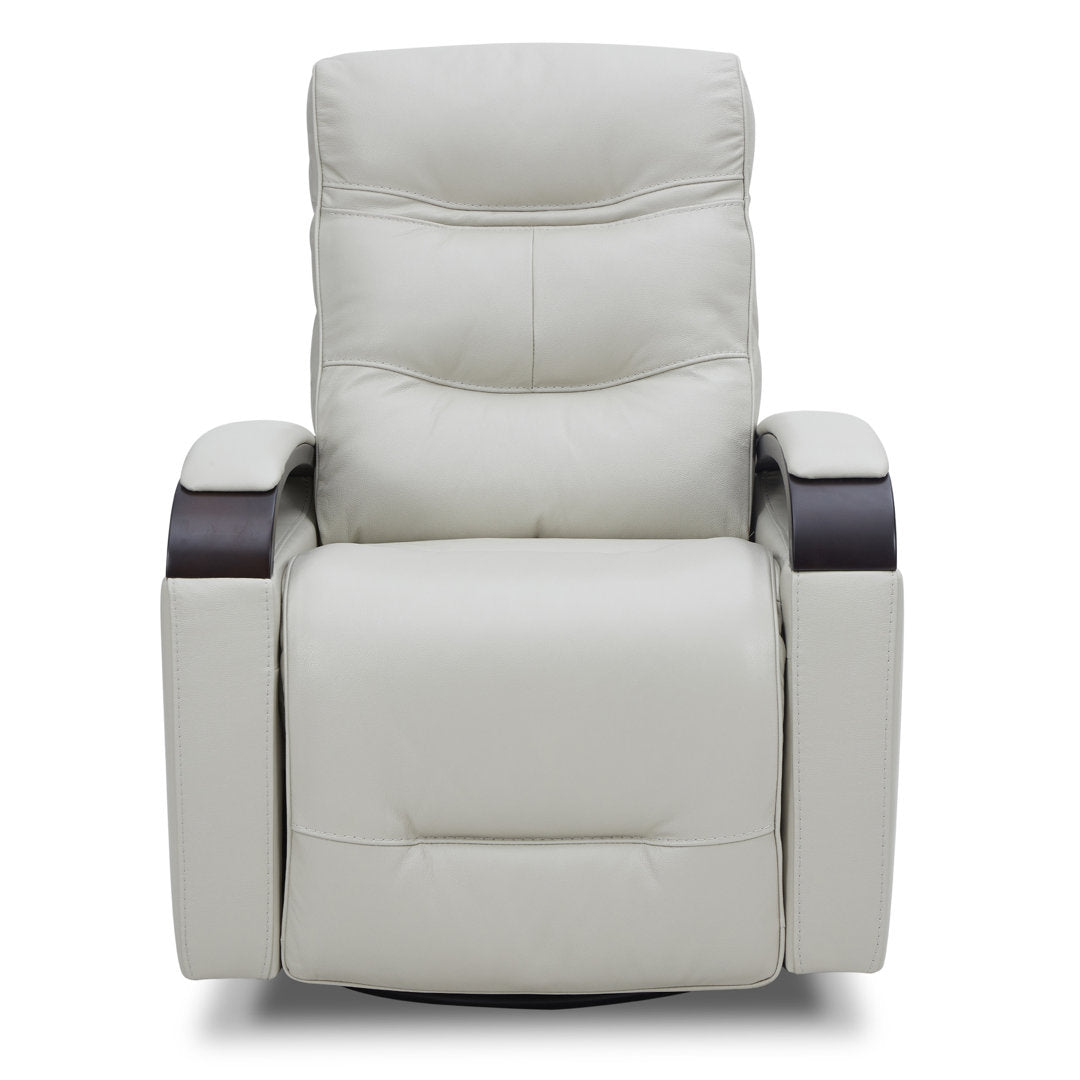 Elvina Genuine Leather Swivel Power Recliner Latitude Run® Upholstery Color: Light Gray