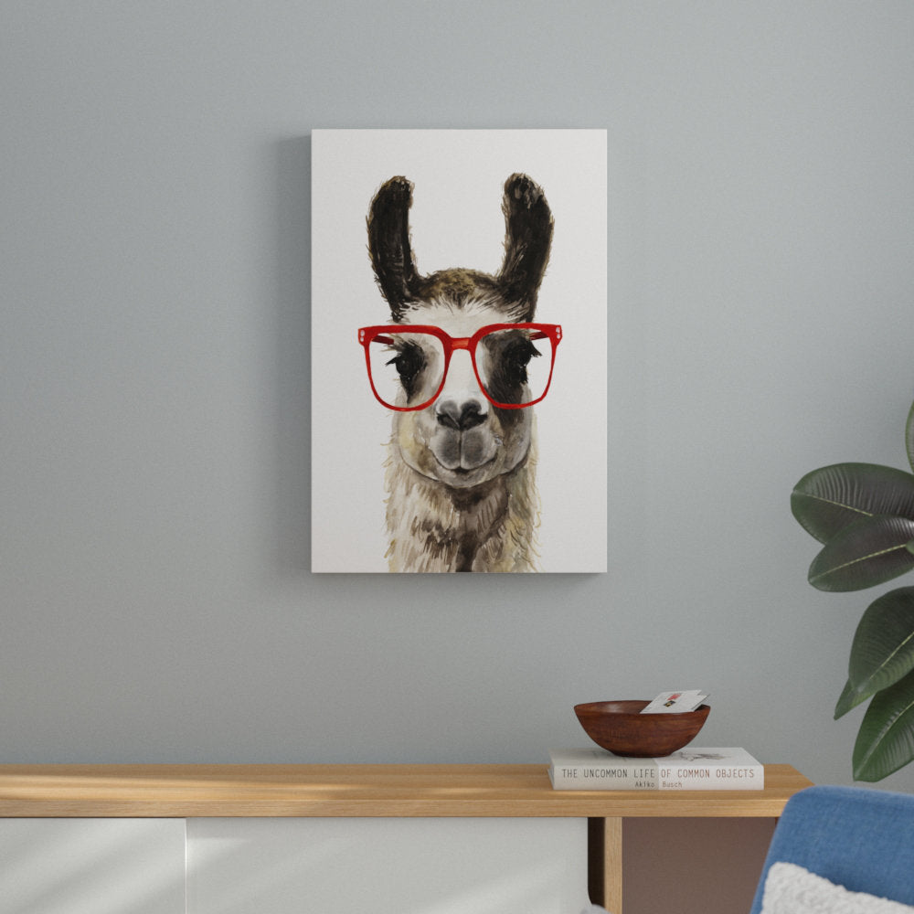 Hip Llama I Zipcode Design™ Size: 37.125" H x 25.125" W x 1.125" D Format: Silver Framed