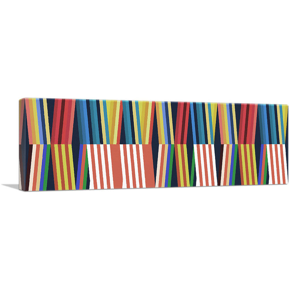 Mid-Century Modern Leaning Books - Wrapped Canvas Panoramic Graphic Art Print ARTCANVAS Size: 20" H x 60" W x 1.5" D