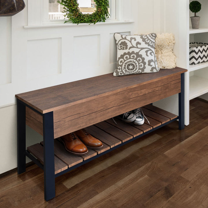 Hollen Storage Bench Three Posts™ Color: Walnut