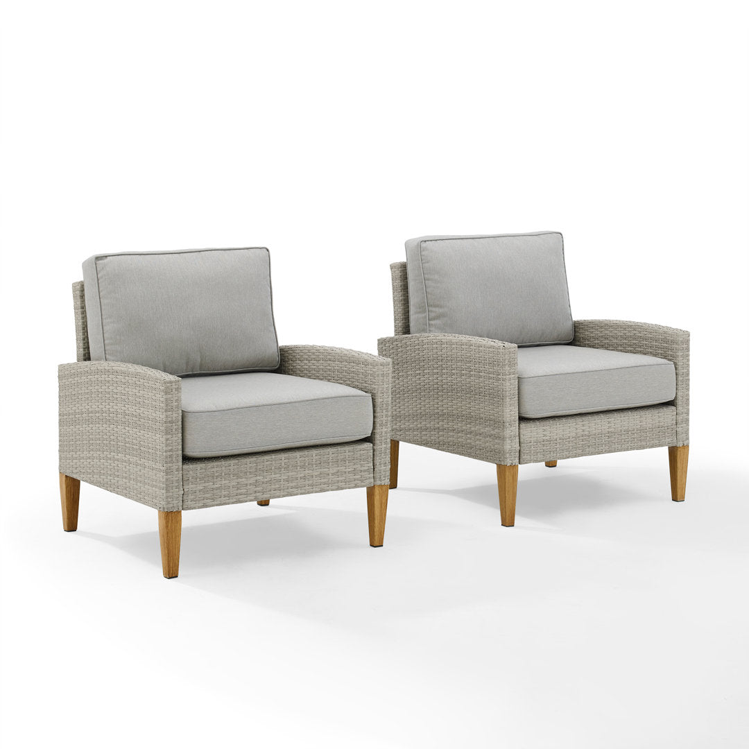 Gabor Patio Chair with Cushions (Set of 2) Birch Lane™ Cushion Color: Gray