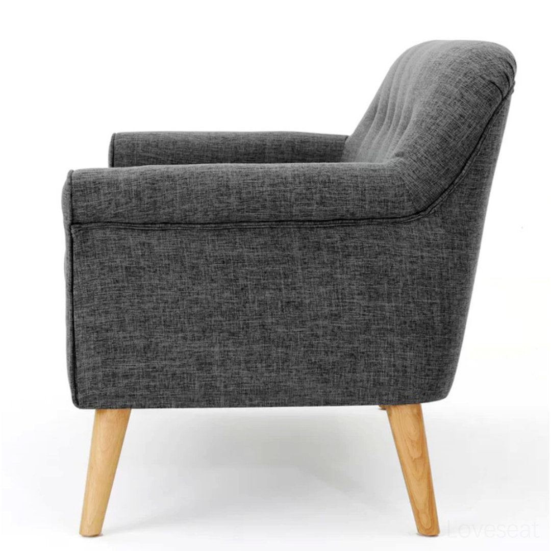 Deby 49.75" Flared Arm Loveseat George Oliver Upholstery Color: Gray Fabric