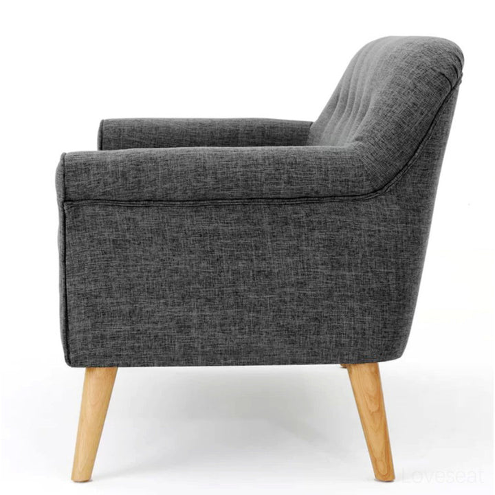Deby 49.75" Flared Arm Loveseat George Oliver Upholstery Color: Gray Fabric