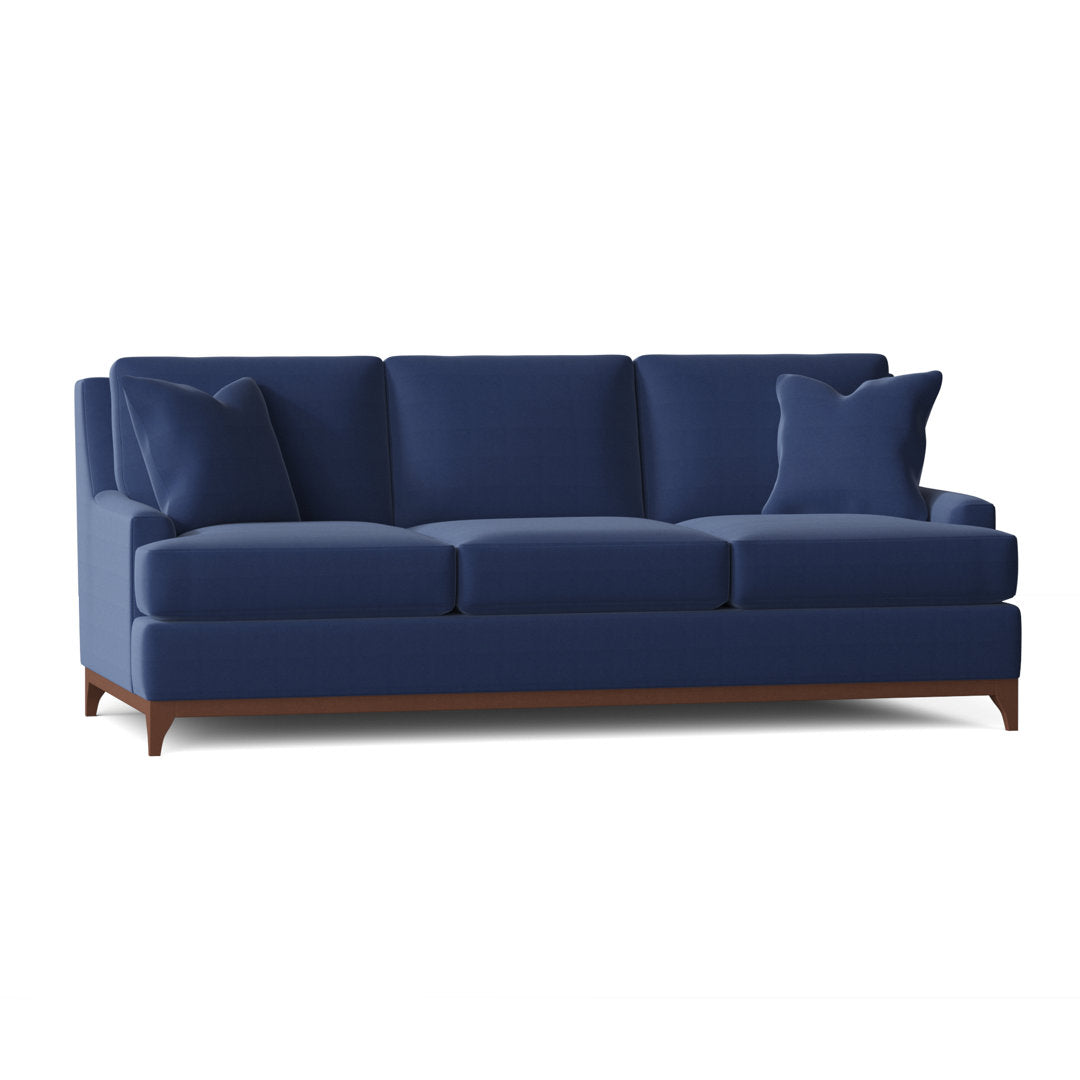 Madelyn 89" Recessed Arm Sofa Wayfair Custom Upholstery™ Fabric: Macc Gray Textured Linen