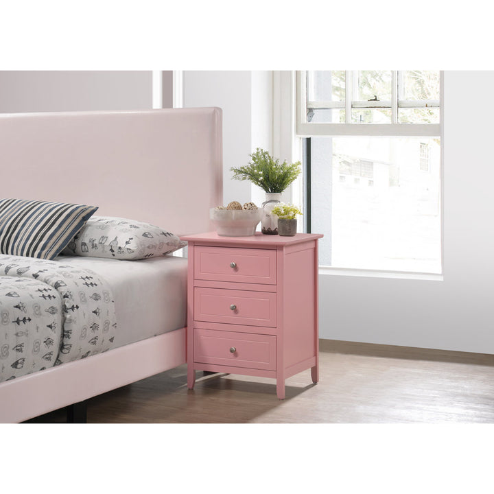 Emjay 3 - Drawer Nightstand Glory Furniture Color: Pink