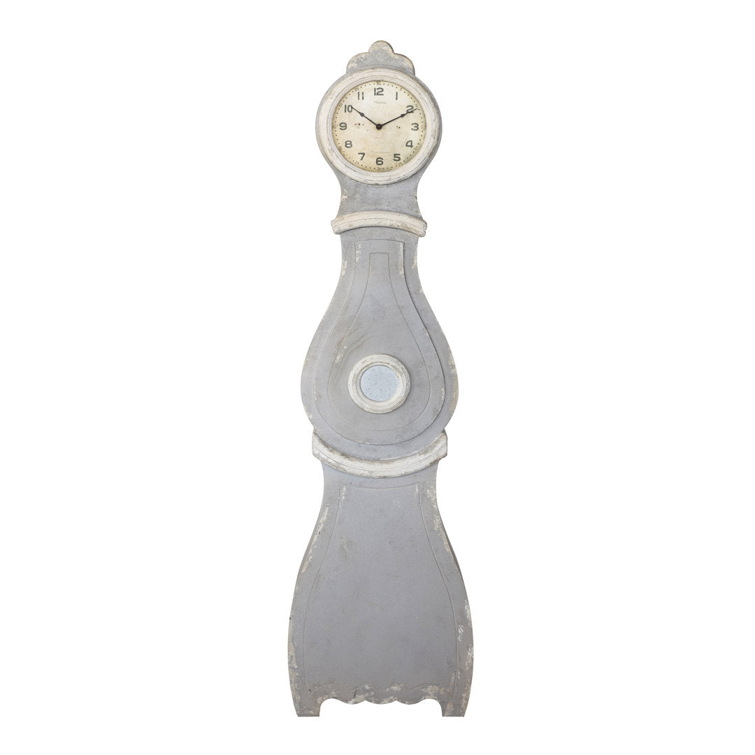 Knupp Tall Distressed Wood Grandfather Style Wall Clock Ophelia & Co.