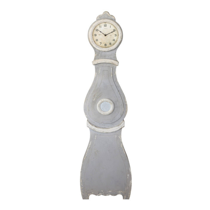 Knupp Tall Distressed Wood Grandfather Style Wall Clock Ophelia & Co.