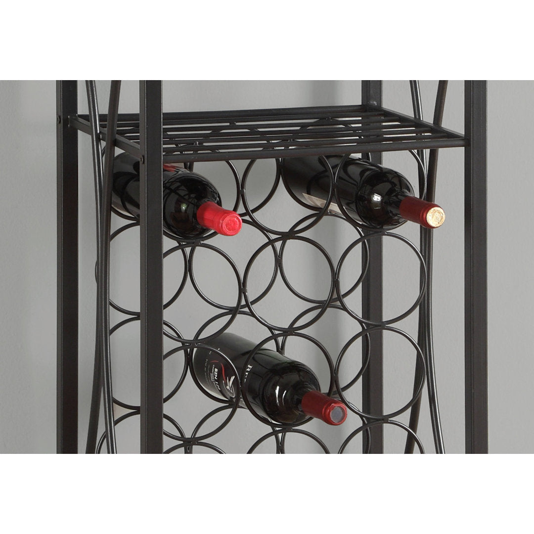 Arveda Home Bar, Wine Rack, Metal, Black, Black, Transitional Lark Manor™ Finish: Black