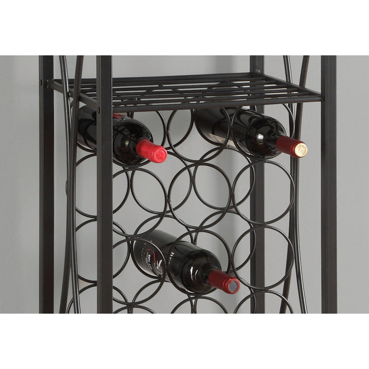 Arveda Home Bar, Wine Rack, Metal, Black, Black, Transitional Lark Manor™ Finish: Black