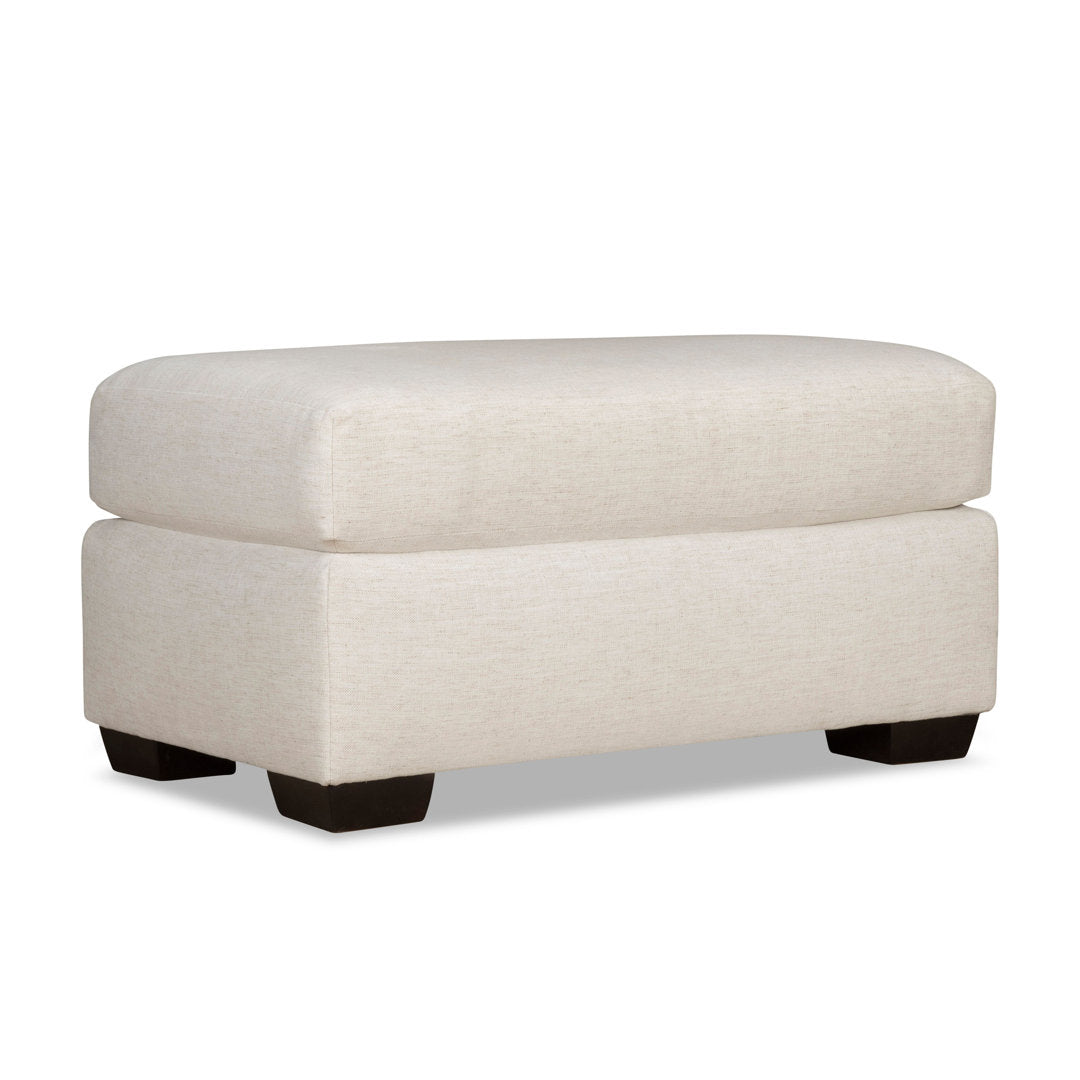 Cranbrook Upholstered Ottoman Birch Lane™ Fabric: Bella Ink Performance Velvet