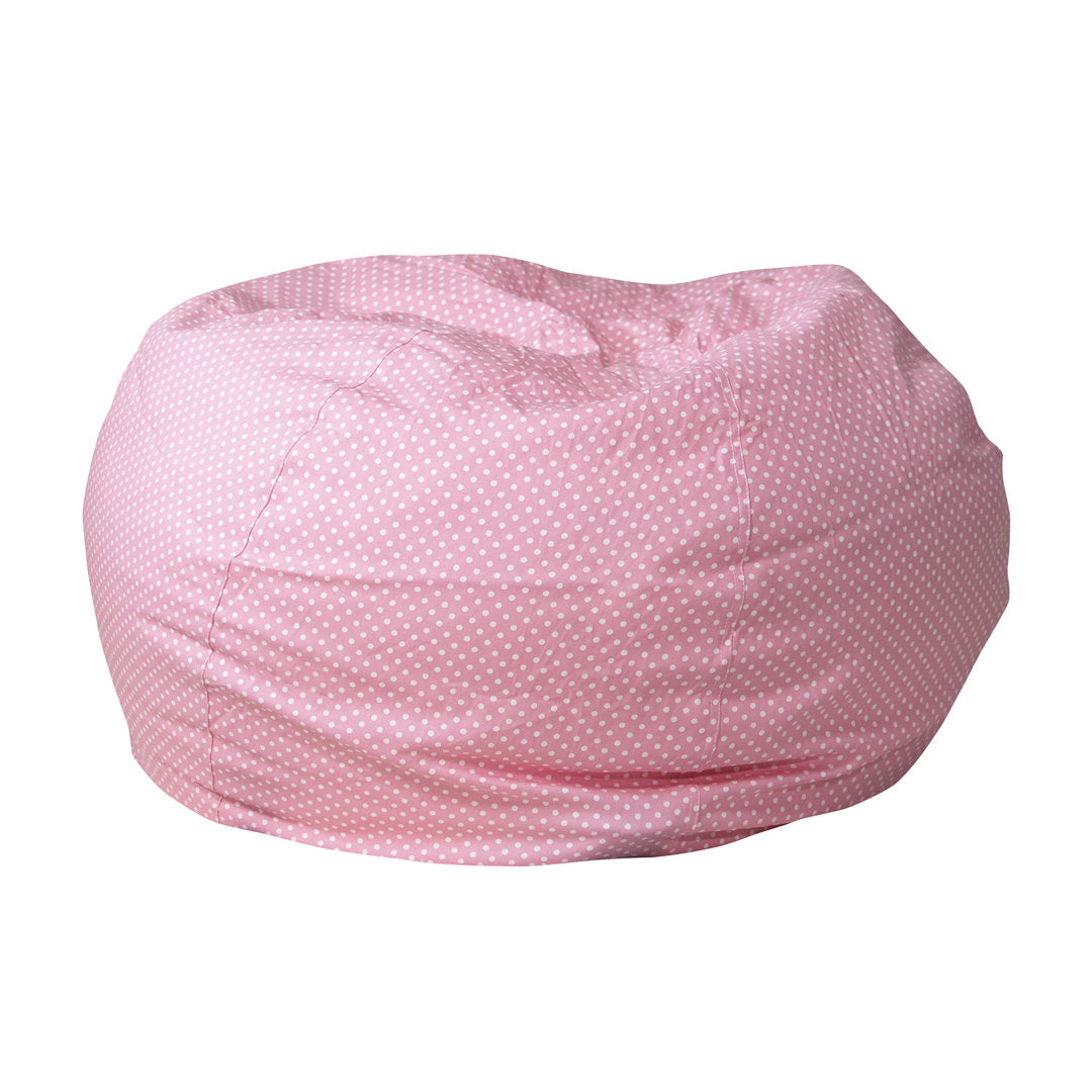 Classic Refillable Cotton Bean Bag Chair Mack & Milo™ Size: Large Body Fabric: Light Pink/White Cotton Twill