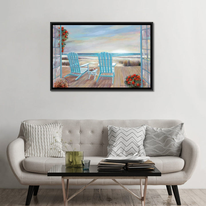 Country Meadow Landscape Neutral by Cynthia Coulter - Wrapped Canvas Painting Print East Urban Home Size: 32" H x 48" W x 1.5" D Format: Black Framed Canvas