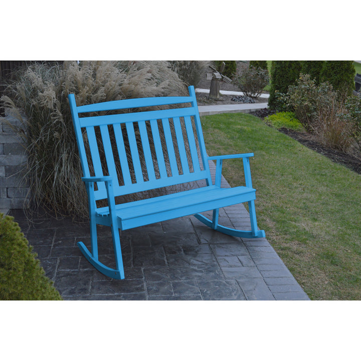 Austyn Classic Porch Rocking Bench Loon Peak® Color: Caribbean Blue