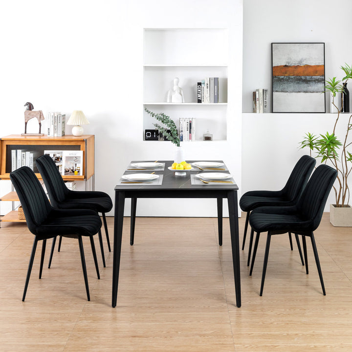 Birkland Dining Chair (Set of 6) Everly Quinn Upholstery Color: Black