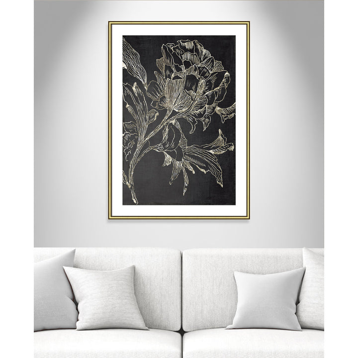 Golden Flower Folklore I by Asia Jensen - Picture Frame Graphic Art Print Joss & Main Size: 42.75" H x 30.75" W Format: Gold Framed