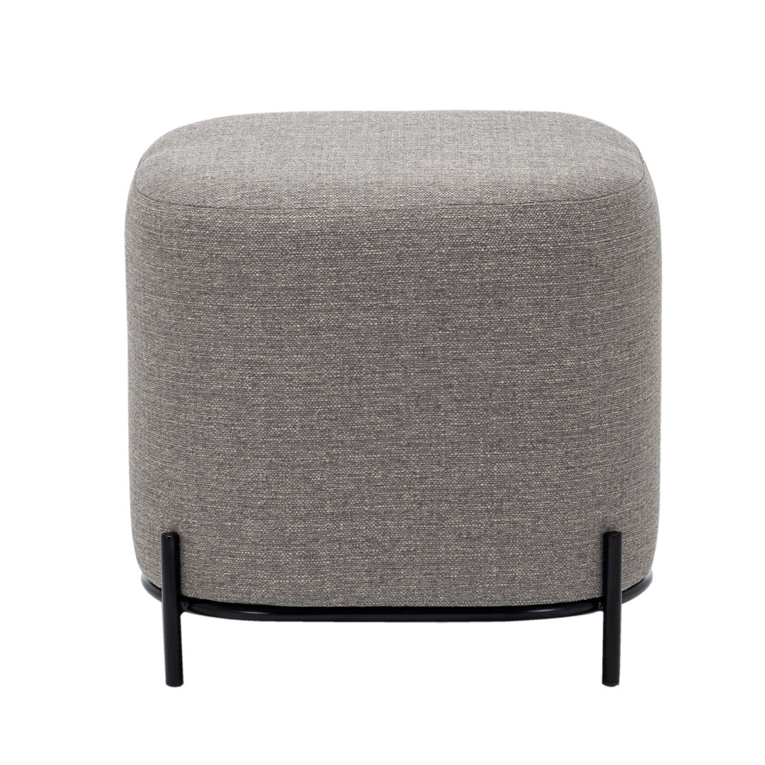 Ohman 16.5'' Wide Square Cube Ottoman Mercury Row® Leg Color: Black Body Fabric: Gray Basketweave