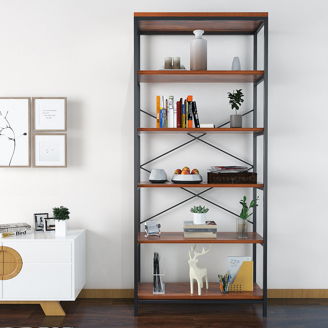 Aidann 70.9'' H X 31.6'' W Iron Standard Bookcase 17 Stories