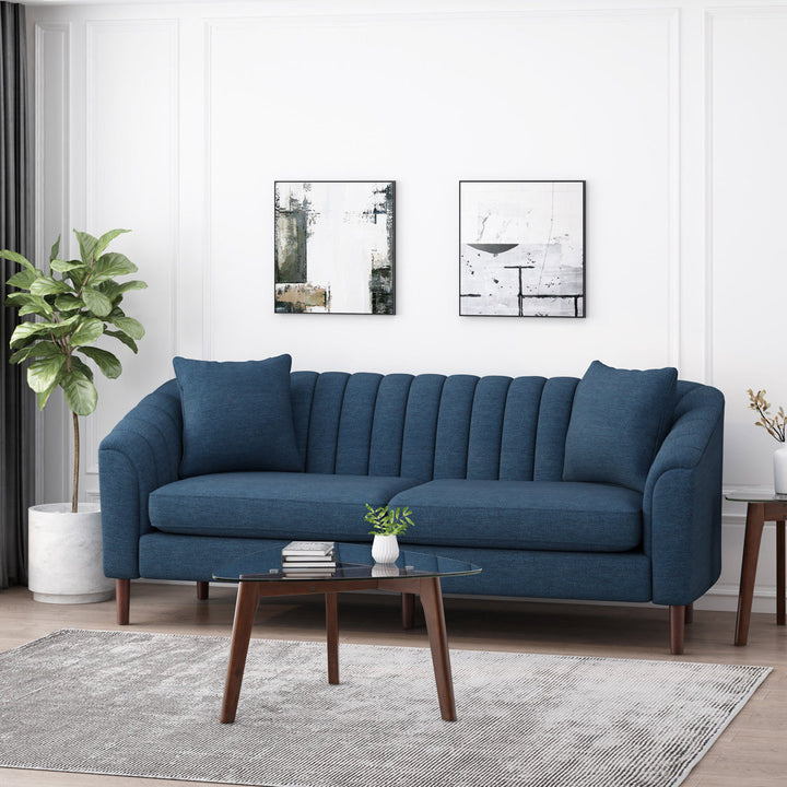 Lawson 84.5" Recessed Arm Sofa Kelly Clarkson Home Upholstery Color: Navy Blue 100% Polyester