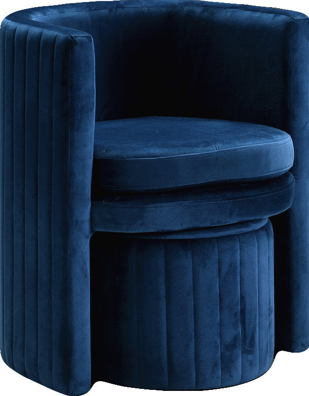 Amilliona Barrel Chair and Ottoman Wrought Studio™ Fabric: Navy