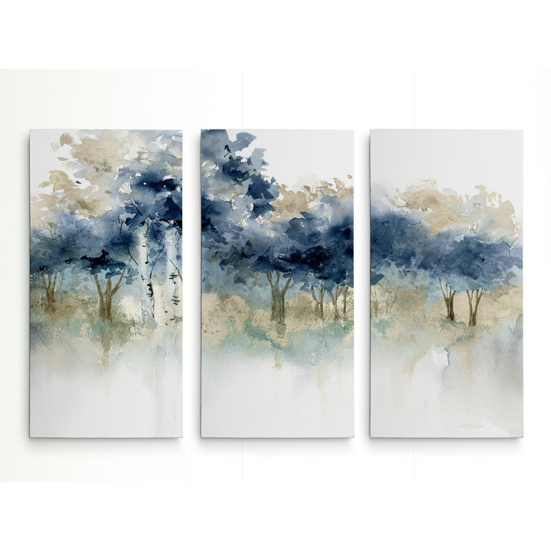 'Waters Edge I' - 3 Piece Wrapped Canvas Multi-Piece Image Print Andover Mills™ Overall Size: 32" H x 48" W