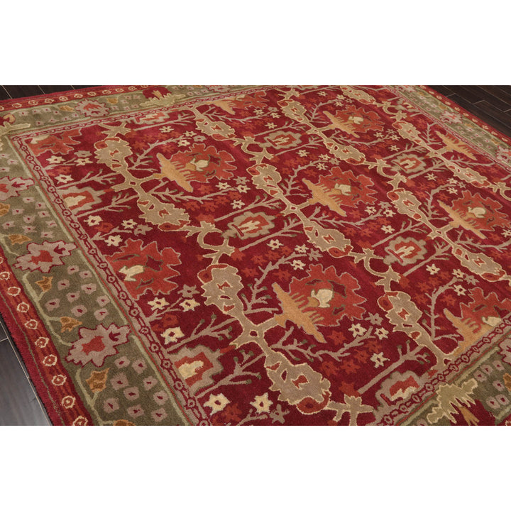 Handmade Tufted Wool Red/Green Area Rug Oriental Rug of Houston Rug Size: Rectangle 7'9'' x 9'9''
