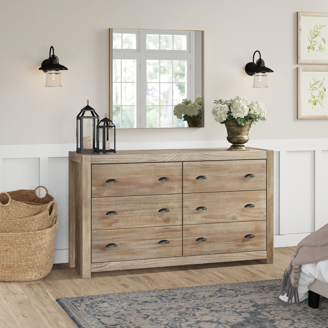 Montauk 6 Drawer Double Dresser Grain Wood Furniture Color: Driftwood