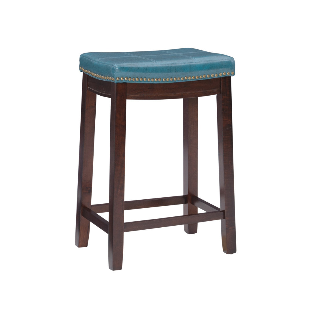 Arlyce Counter & Bar Solid Wood Backless Stool with Upholstered Seat Lark Manor™ Seat Height: Counter Stool (26.5" Seat Height)