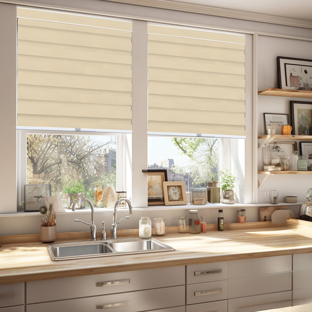 Premium Room Darkening Roller Shade Latitude Run® Length & Width: 52"W X 72"L, Finish: Basic Pearl