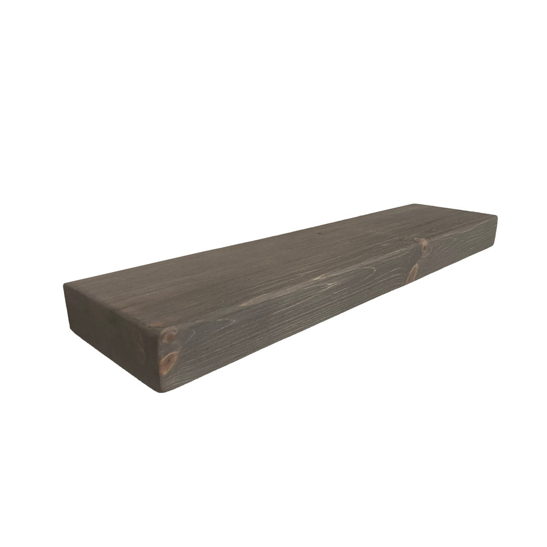 Eneas Pine Solid Wood Floating Shelf Millwood Pines Size: 2" H x 30" W x 6" D Finish: Gray