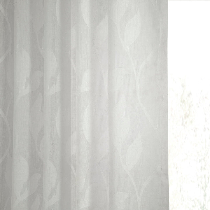Faux Linen Sheer Curtains for Bedroom, Living Room Curtains for Large Window Single Panel Drape Winston Porter Size per Panel: 50" W x 84" L