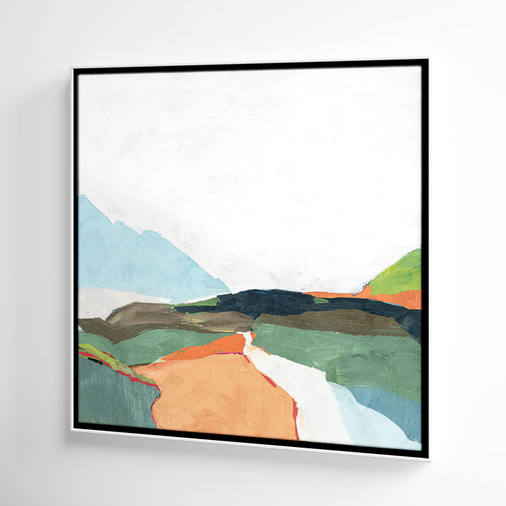 April Morning - Floater Frame Painting on Canvas Joss & Main Size: 37.5" H x 37.5" W x 2" D Format: White
