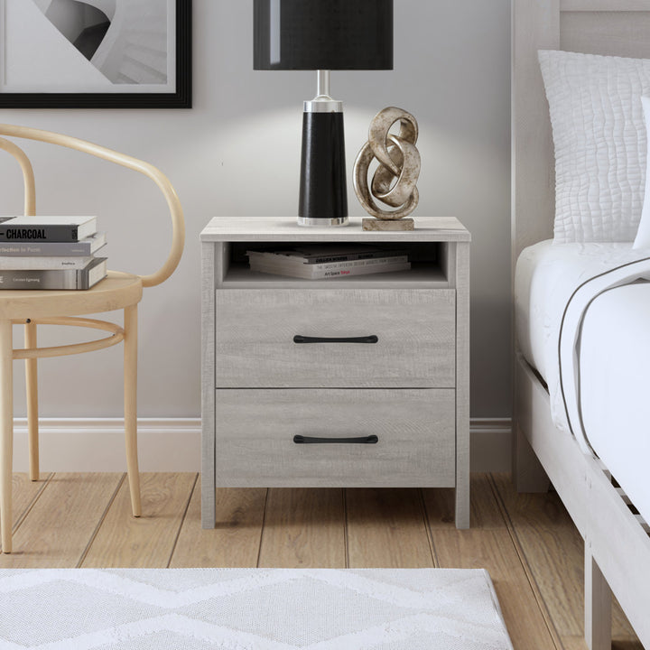 Allysyn 22.7" 2 Drawer Nightstand Wade Logan® Color: Dusty Gray Oak