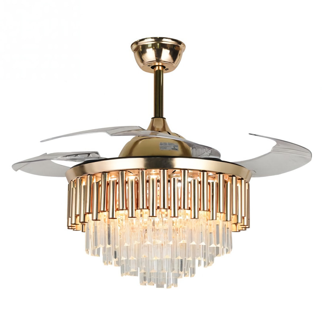 42" Courtny 4 - Blade Windbell Decorated Blade Ceiling Fan With Remote Control And Light Kit Included Everly Quinn Finish: Gold
