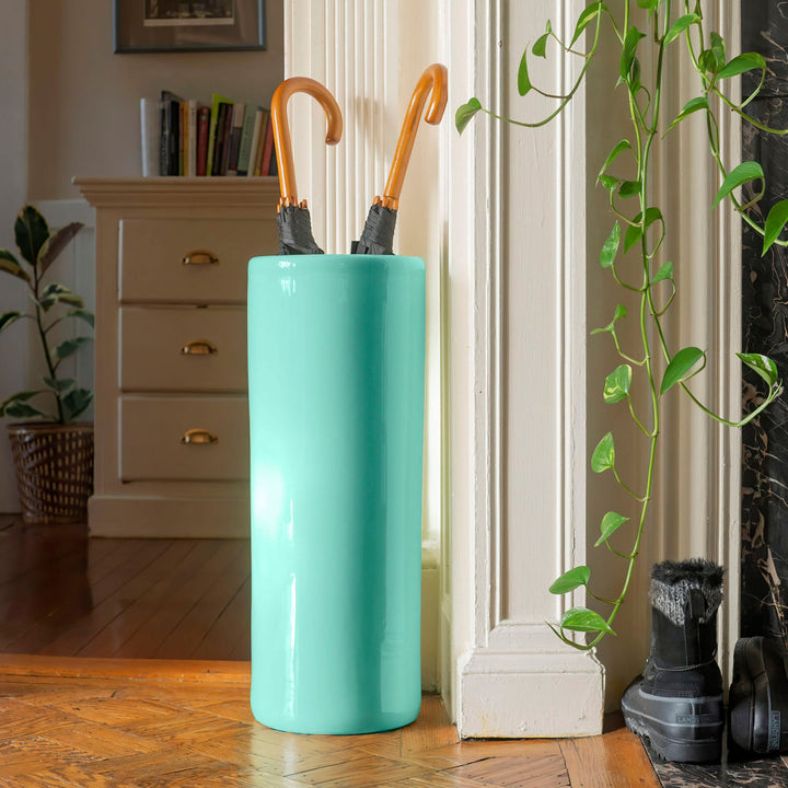 Astou Handmade Porcelain Floor Vase Wade Logan® Color: Turquoise