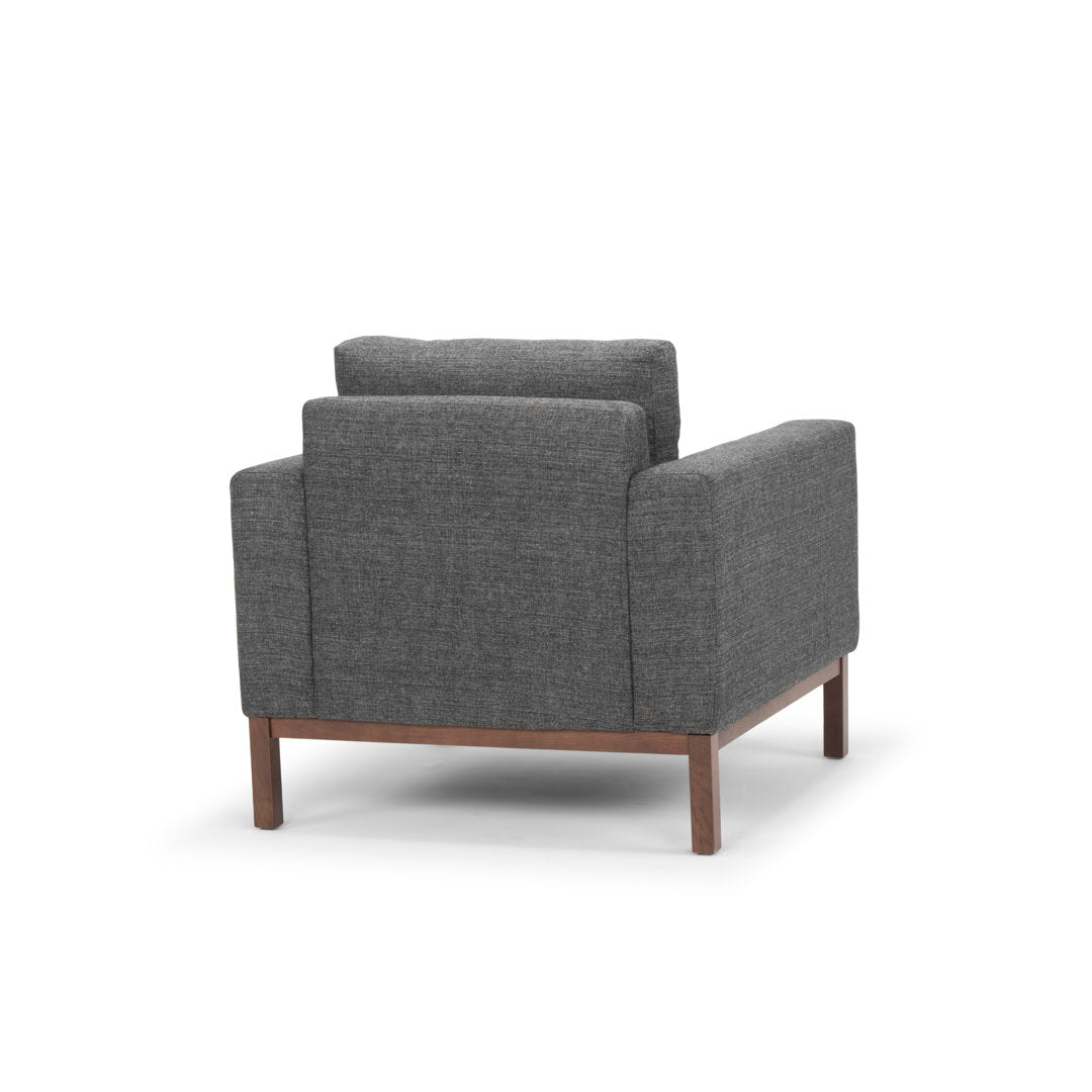 Clayton Upholstered Armchair Joss & Main Fabric: Venga Antrazite Performance Basketweave