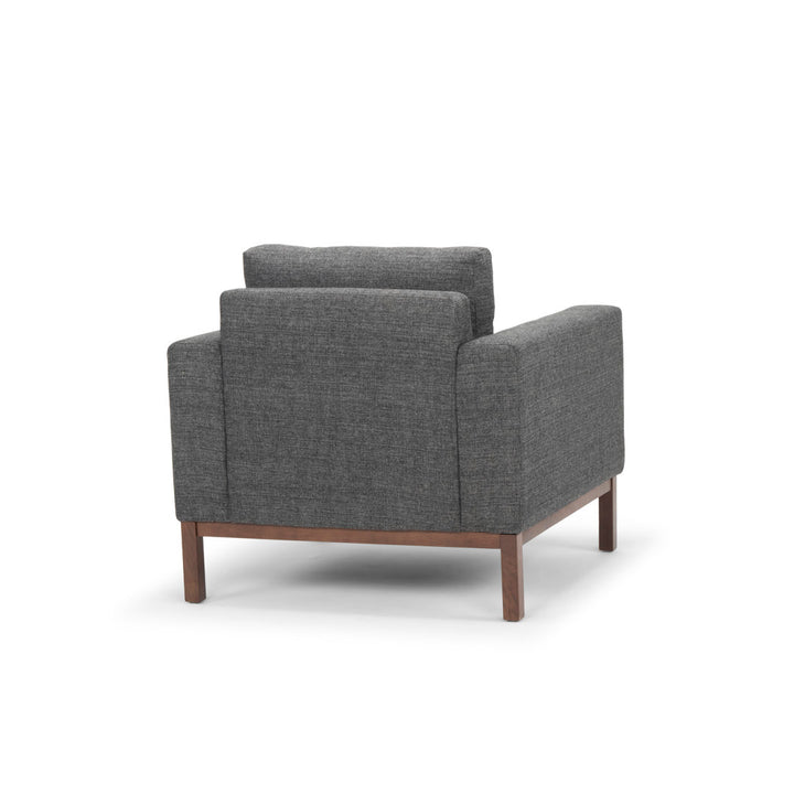 Clayton Upholstered Armchair Joss & Main Fabric: Venga Antrazite Performance Basketweave