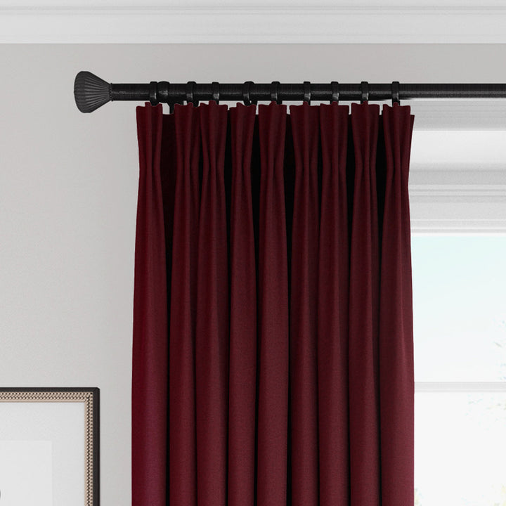 Alia Velvet Solid Color Pinch Pleat Curtain Panels The Tailor's Bed Curtain Color: Merlot Size per Panel: 20" W x 108" L