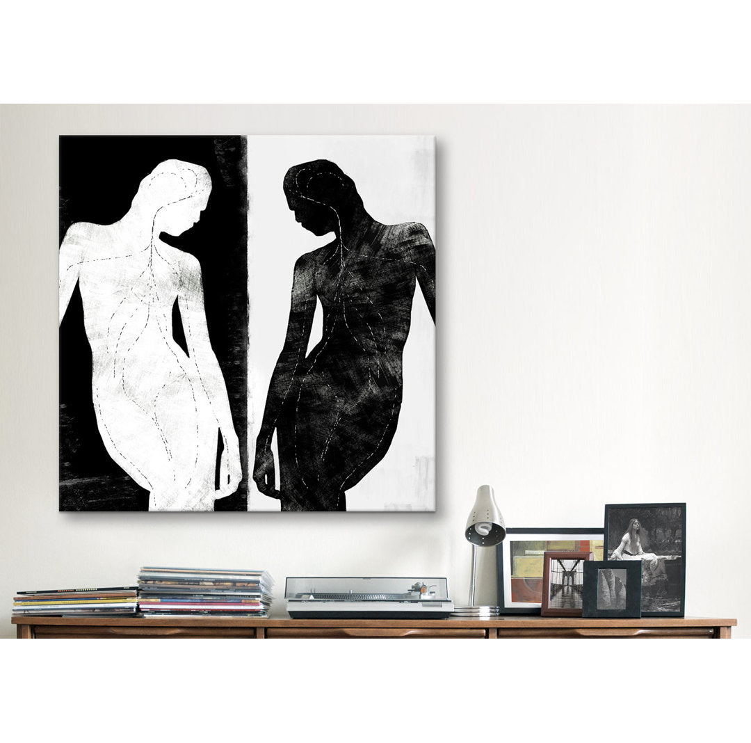 Contrasting Silhouette Figure' by 5by5collective - Graphic Art Print Etta Avenue™ Size: 12" H x 12" W x 0.75" D