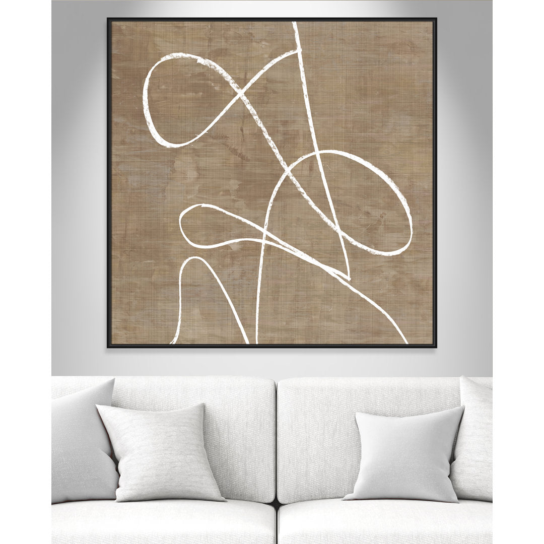Swooping Lines - Floater Frame Painting on Canvas Joss & Main Size: 46.5" H x 46.5" W x 2" D Format: Black