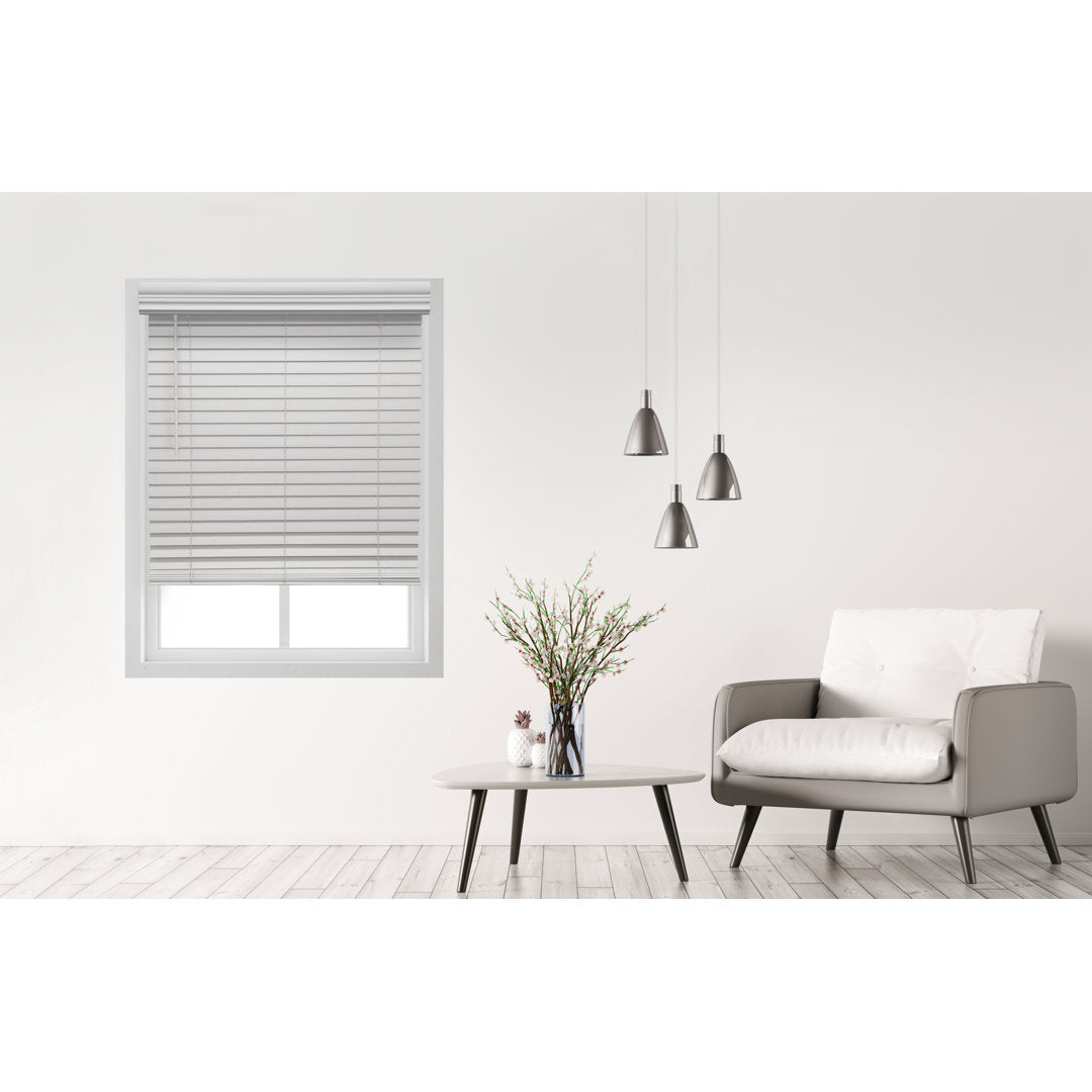 2.5 " Room Darkening Cordless Faux Wood Blind Symple Stuff Color/Finish: White Length: 72", Width: 51"