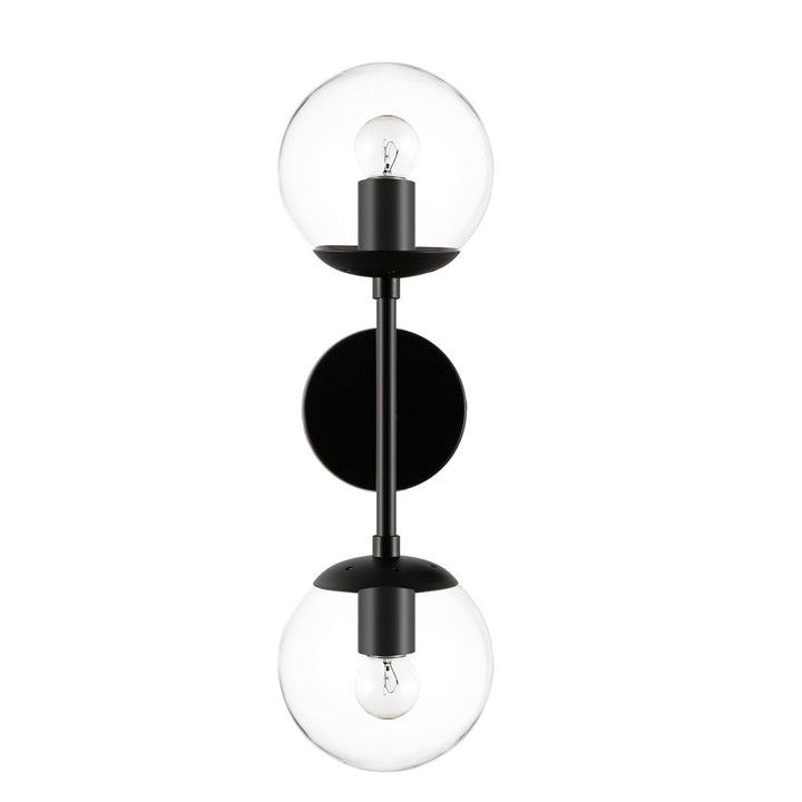 Cournoyer 2-Light Dimmable Wallchiere George Oliver Shade Color: Clear Finish: Black