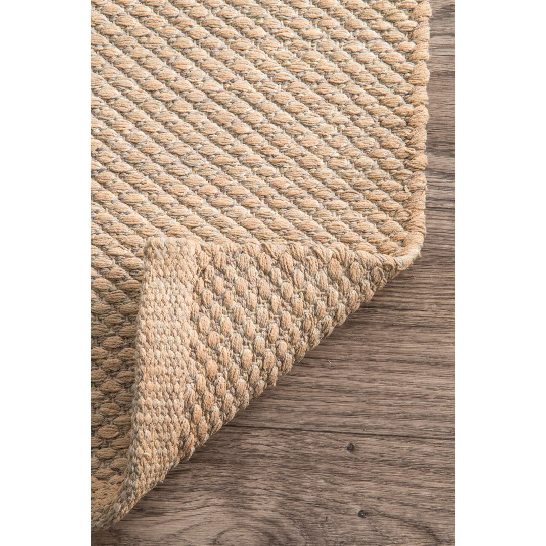 Parnell Farmhouse Eco-friendly Handmade Soft Cotton Tan Rug Union Rustic Rug Size: Rectangle 9'6" x 13'6"