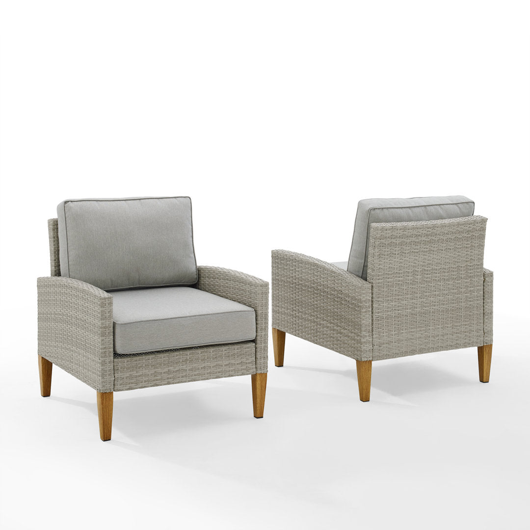 Gabor Patio Chair with Cushions (Set of 2) Birch Lane™ Cushion Color: Gray
